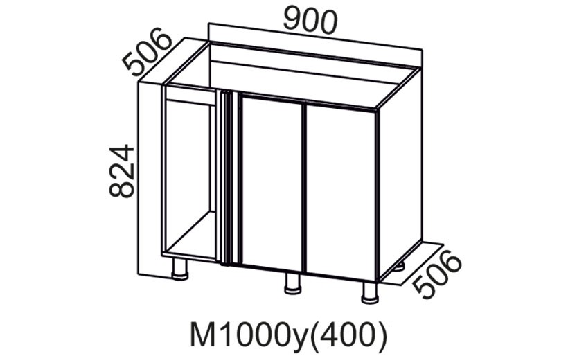 Стол-рабочий «Геометрия М1000У» 400 